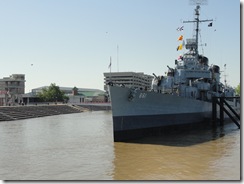 USS Kidd floats