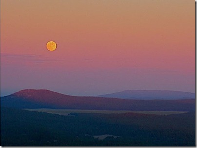 Full moon rise over Woody Mountain.