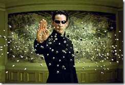 Neo stopping bullets