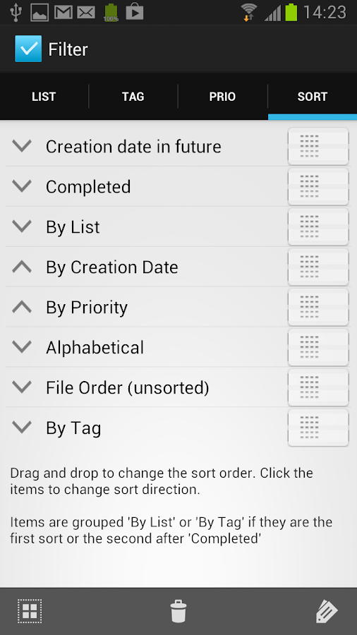    Simpletask- screenshot  