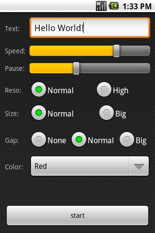 Android application LED Text screenshort