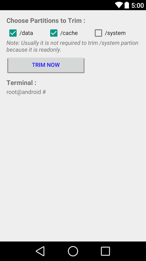  Trimmer (fstrim)- ekran görüntüsü 