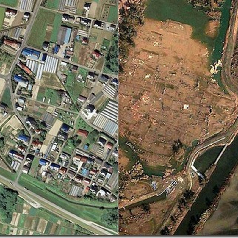 Снимки со спутника: До и после землетрясения в Японии