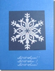 Christmas card blue with snowflake