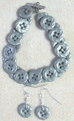 button bracelet.earrings