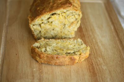 photo of one slice of Rosemary cheese beer bread