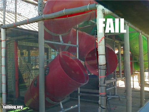 funny photo of a broken slide