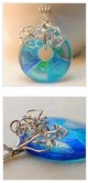 multiple photos of Wavy Wrapped Dichroic Glass Donut