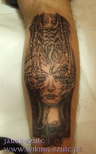 Jarek Szulc - tatuaż , tattoo - Studio Tatuaży WIKING - H.R. Giger - Satan I