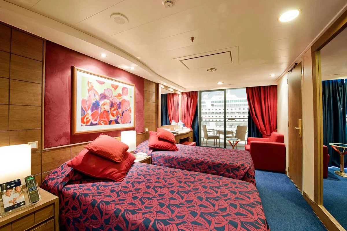 MSC-Musica-Outside-Cabin-with-Balcony - Balcony Staterooms on MSC Musica are comfortable and smartly designed. Step outside and the Mediterranean seascape is front and center.   