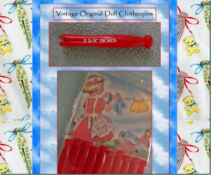 vintage red plastic clothespins