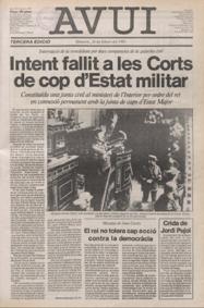 Portada de l Avui del 23-F