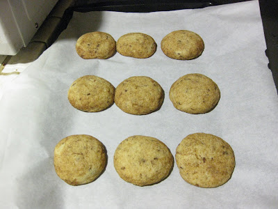 photo of baked cookies on a baking sheet