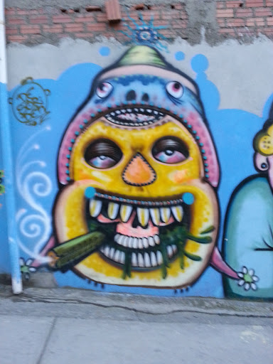 Mural Cholo Fumador