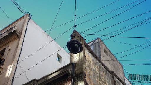Street Light Hung in the Center of a Street in Buenos Aires, Argentina