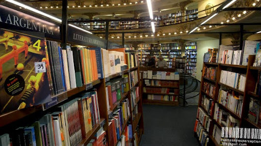 Book Shelves in El Ateneo Bookstore in Buenos Aires, Argentina