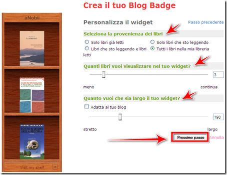 come mettere scaffale anobii blogger