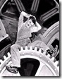 Conocida escena de la película «Tiempos modernos» (1936), de Charles Chaplin