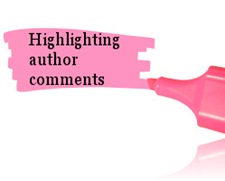 highlighting author comments