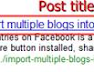 SEO (Search engine optimization) friendly Blogger page title