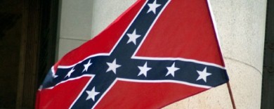 Confederate flag at tea party rally