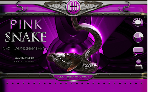 Next Launcher Theme pink snake