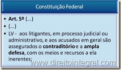 Constituição Federal - Art. 5º, LV - Princípios do Contraditório e da Ampla Defesa.