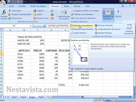 Corregir errores en Excel 2007