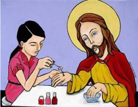 Jesus-nails colourful