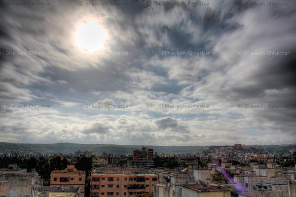 HDR of Sun and Clouds as seen from my home