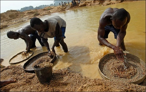 A extração de diamantes na África