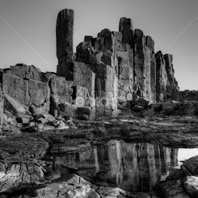 Majestic rock formations by Cheryl Waring - Black & White Landscapes