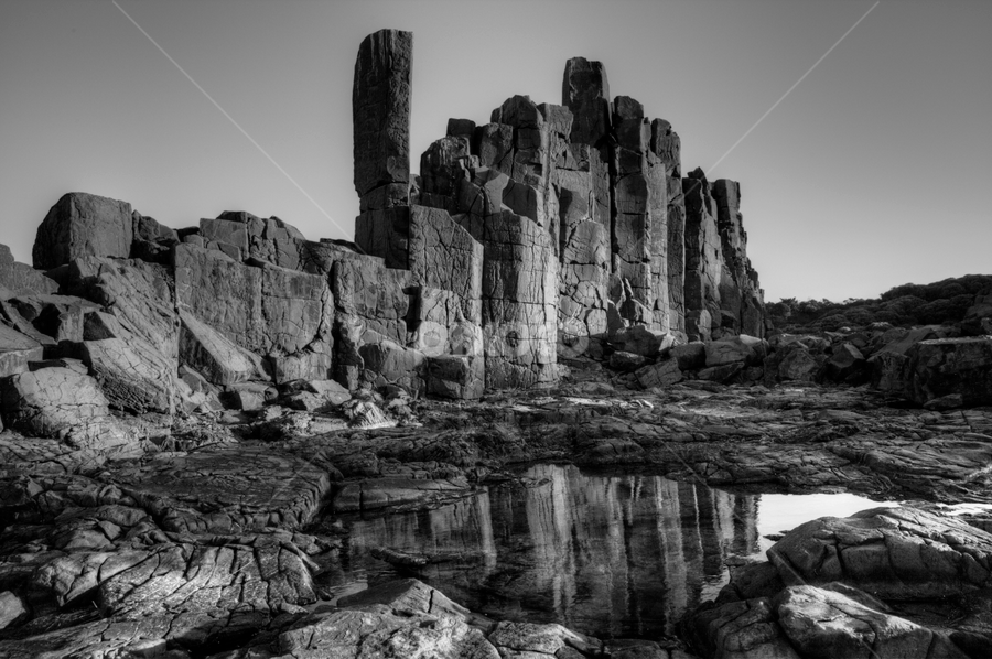 Majestic rock formations by Cheryl Waring - Black & White Landscapes
