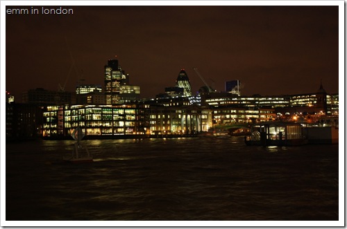 City of London as viewed from Bankside by night