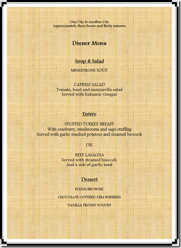 How to write a menu picture