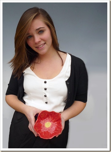Marci with red poppy bowl