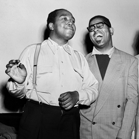 Herman Leonard - Charlie Parker and Dizzy Gillespie NYC, 1949.jpg