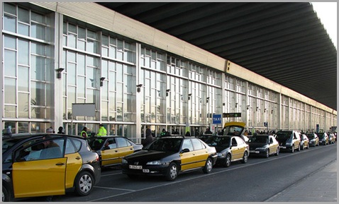 Taxis en aeropuerto de Barcelona