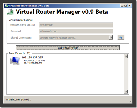turn your laptop into wifi hotspot - using virtual router