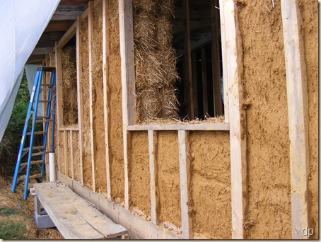 Plastered straw bales