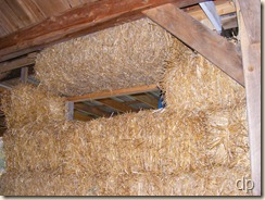 bale hung above window opening