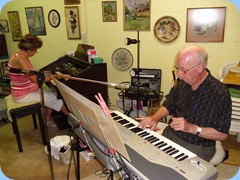 Carole Littlejohn and PeterBrophy enjoying a duet session