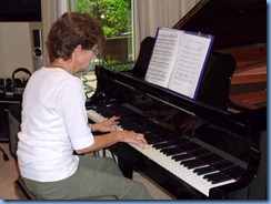 Denise Gunson stretching-out on the wonderful Yamaha grand piano