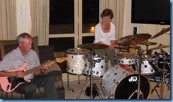 Brian Gunson and Denise Gunson giving the drum kit a work-out and very nicely played too guys.