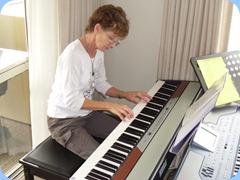 Denise Gunson playing Peter Brophy's Korg SP250 digital piano