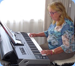 Desiree Barrows playing the latest Korg arranger keyboard, the Pa3X