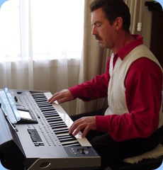 Peter Littlejohn putting the new Korg Pa3X arranger keyboard through its paces