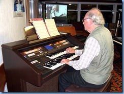 George Watt playing the Club's Technics GA3 organ