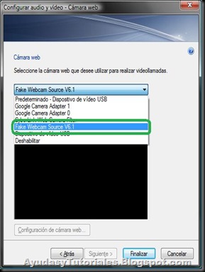 Configuracion Fake WebCam - Video MSN