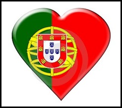 Coração bandeira de Portugal